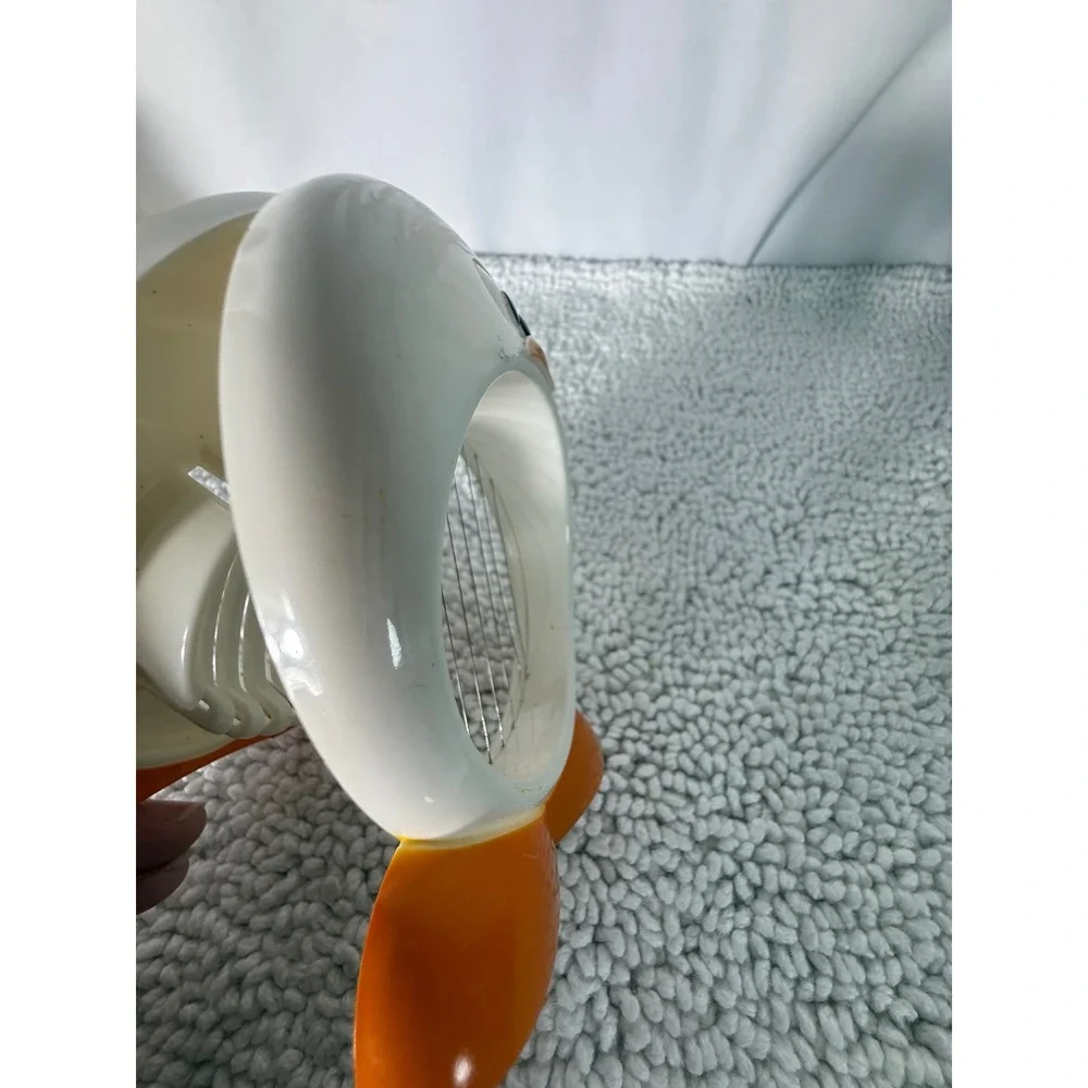 VTG Chick Shaped Manual Egg Slicer White Orange BPA‎ Free Bird Kitchen Tool